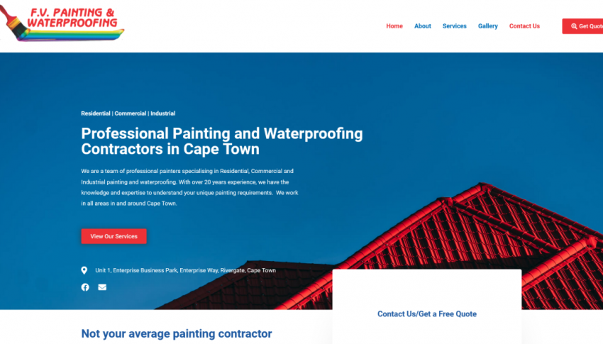 FV Painting and Waterproofing - WordPress web design in Cape Town