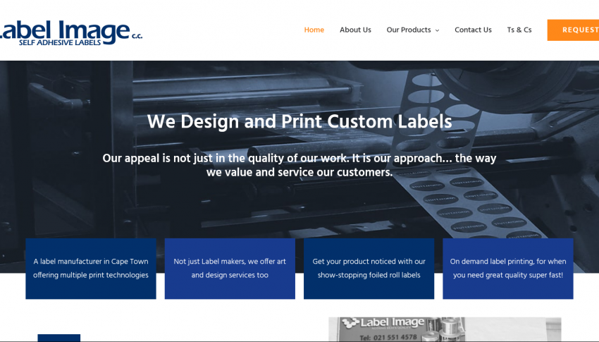 Label Image WordPress web design in Cape Town